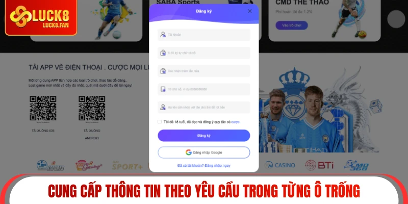 Cung cấp thông tin theo yêu cầu trong từng ô trống