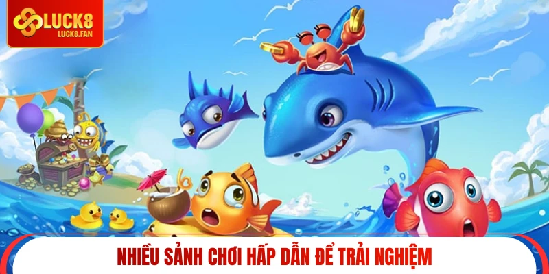 Nhiều sảnh chơi hấp dẫn để trải nghiệm